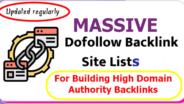 high quality backlink website links lists